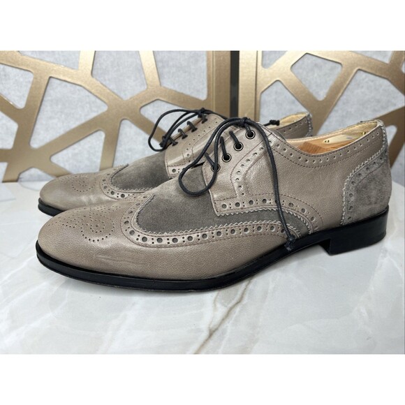 Primo Valore European Brand Luxury Dress Shoes Eu 42 Us 9 9.5 Men Taupe Leather main image 8